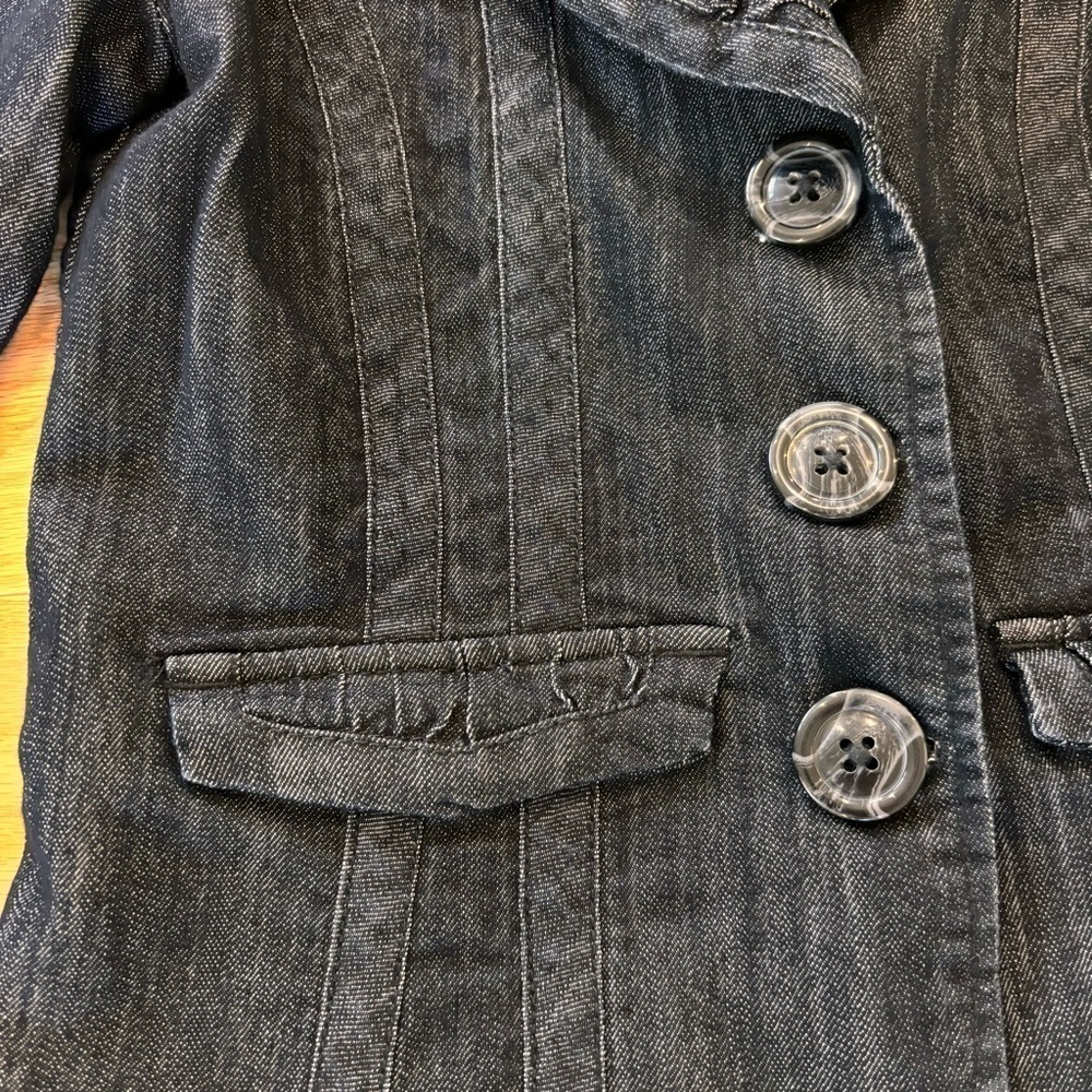 Baccini Fitted Denim Blazer - size PSโโ - Picture 5 of 6